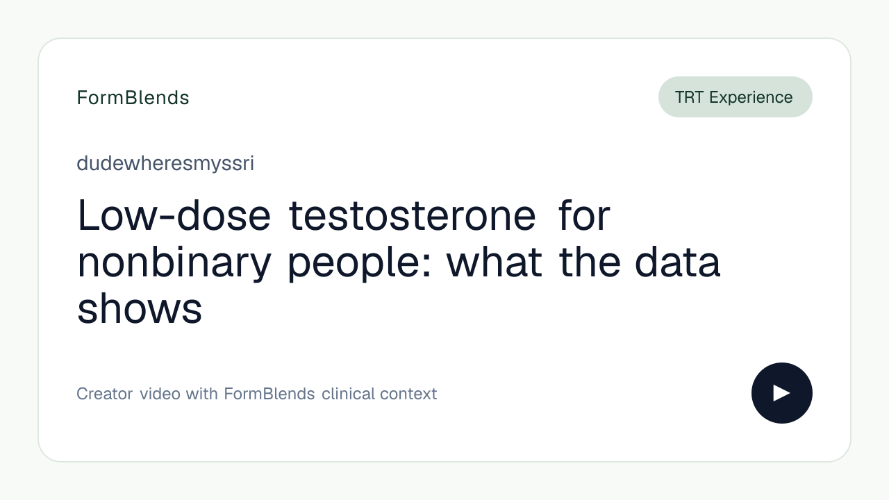 Low-dose testosterone for nonbinary people: what the data shows