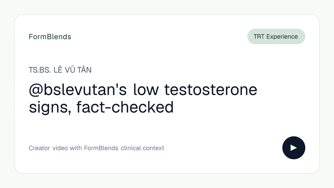 @bslevutan's low testosterone signs, fact-checked