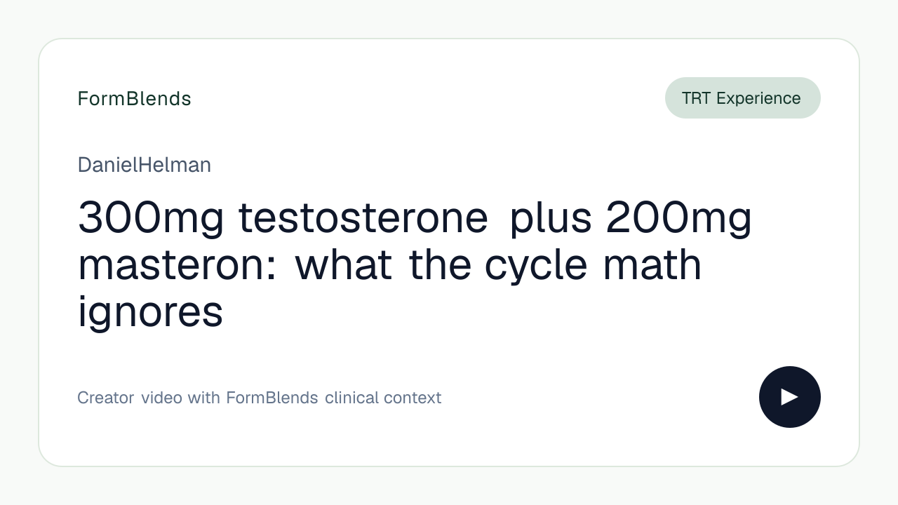 300mg testosterone plus 200mg masteron: what the cycle math ignores