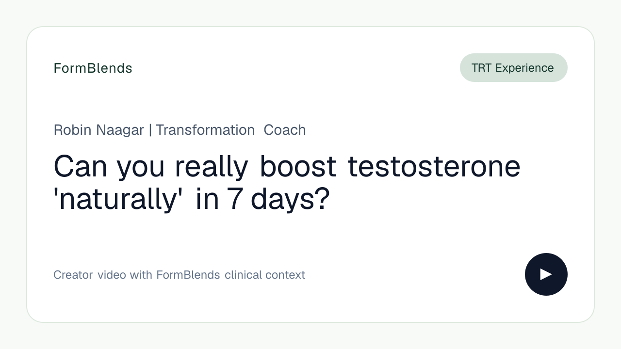 Can you really boost testosterone 'naturally' in 7 days?