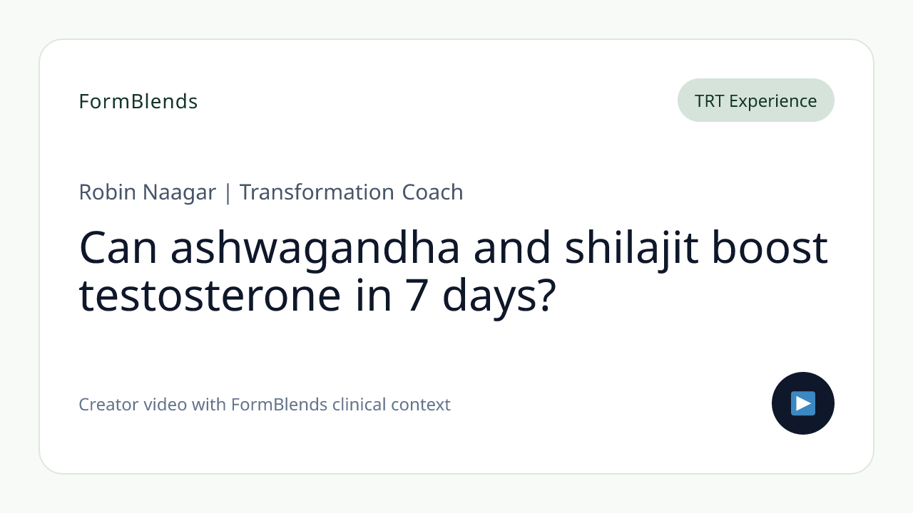Can ashwagandha and shilajit boost testosterone in 7 days?