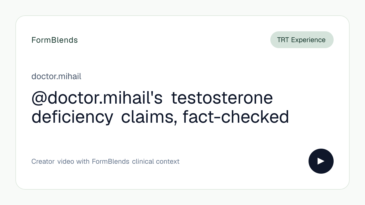 @doctor.mihail's testosterone deficiency claims, fact-checked