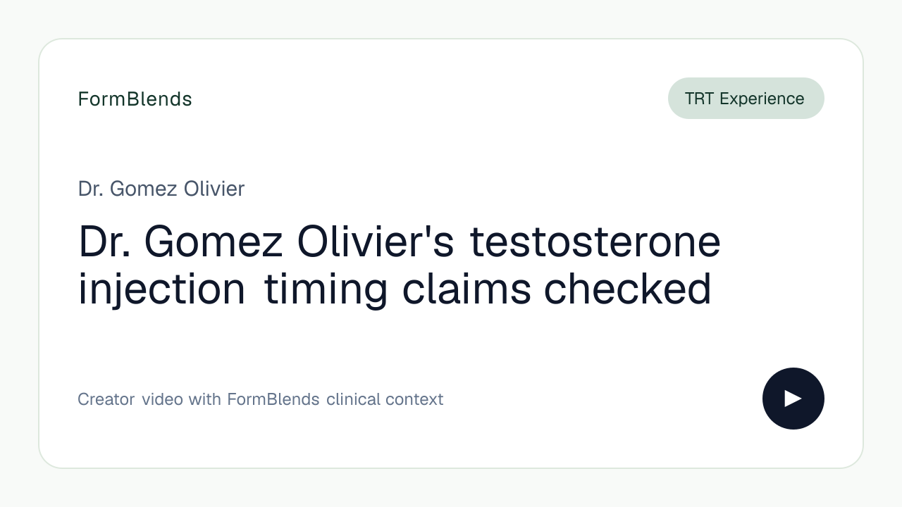 Dr. Gomez Olivier's testosterone injection timing claims checked