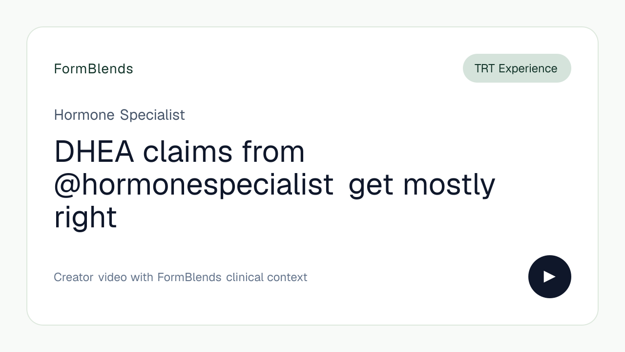 DHEA claims from @hormonespecialist get mostly right