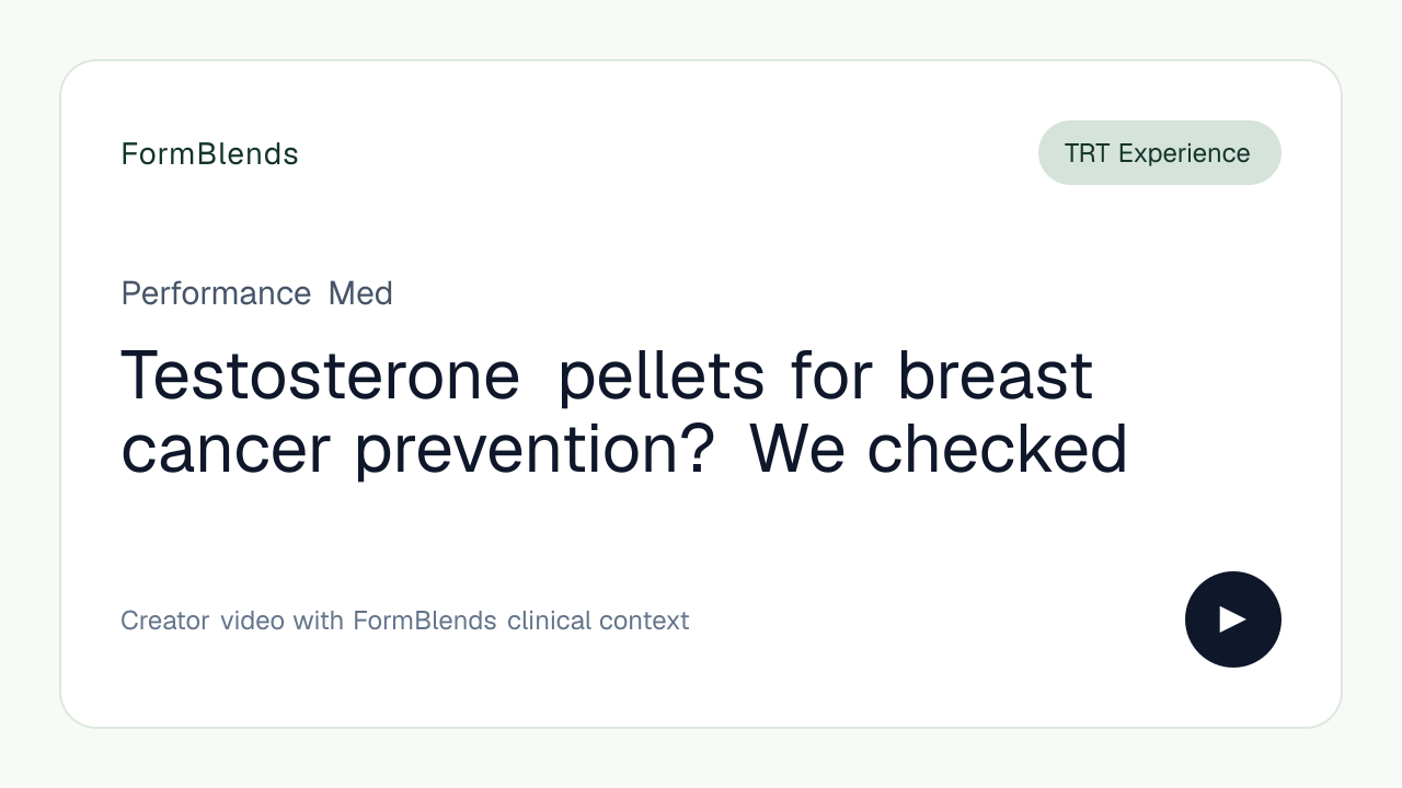 Testosterone pellets for breast cancer prevention? We checked