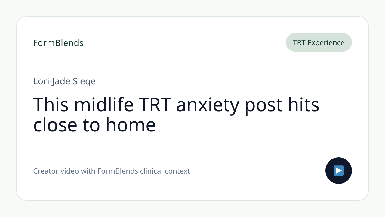 This midlife TRT anxiety post hits close to home