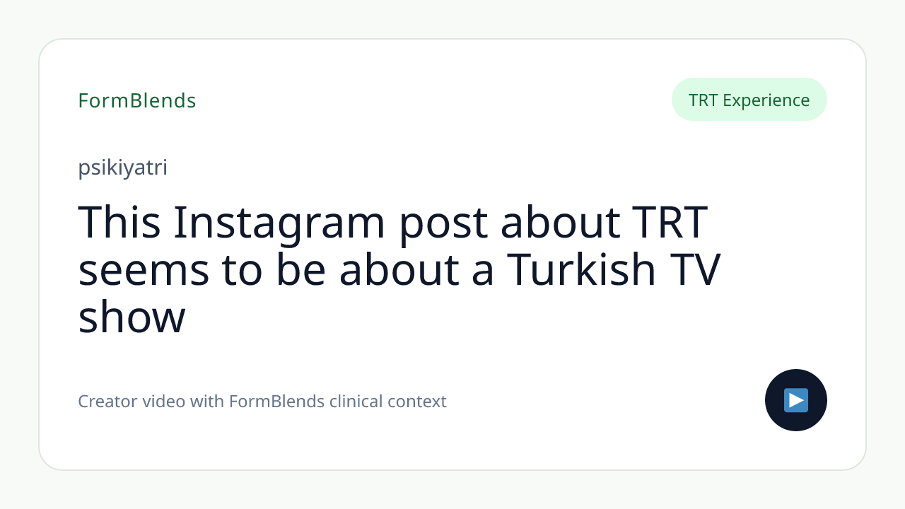 This Instagram post about TRT seems to be about a Turkish TV show