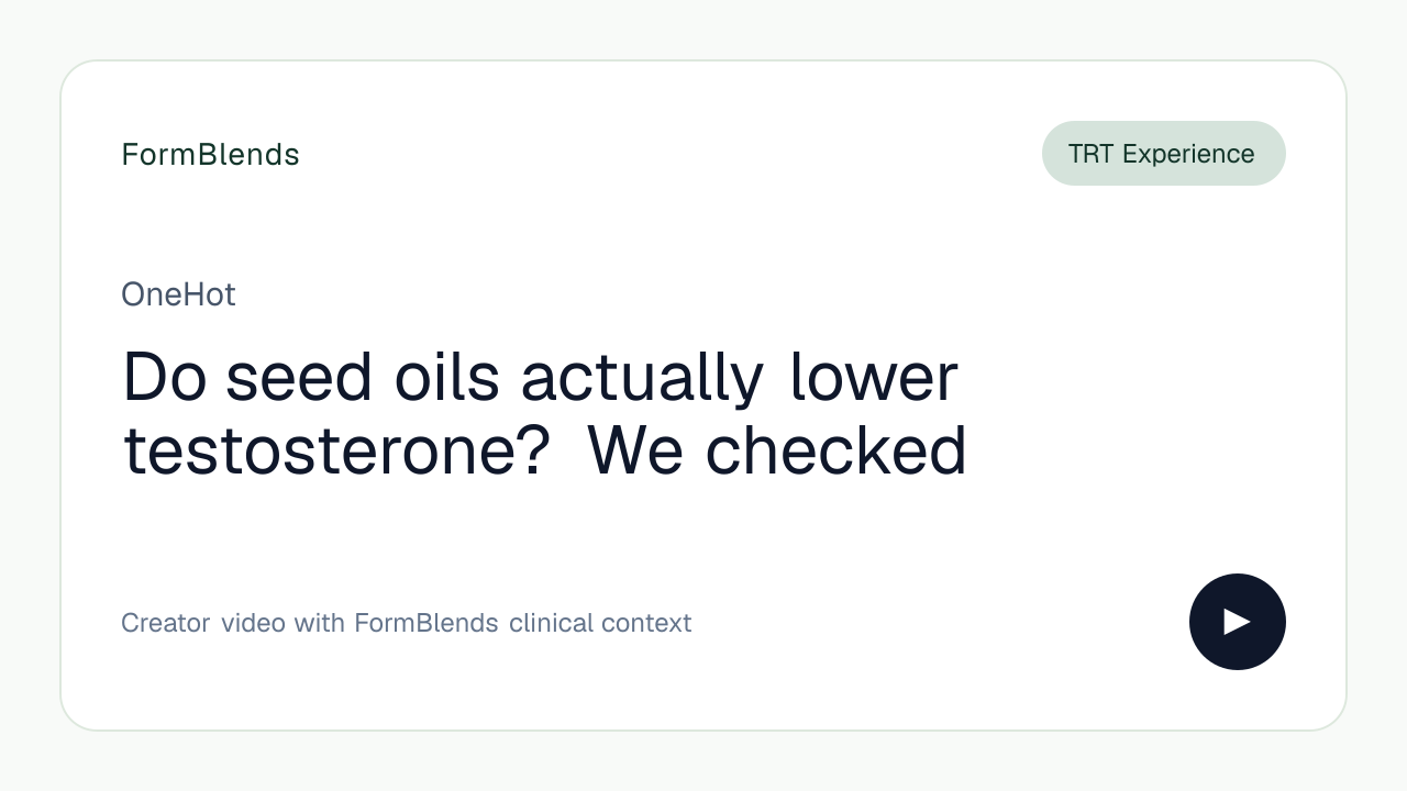 Do seed oils actually lower testosterone? We checked