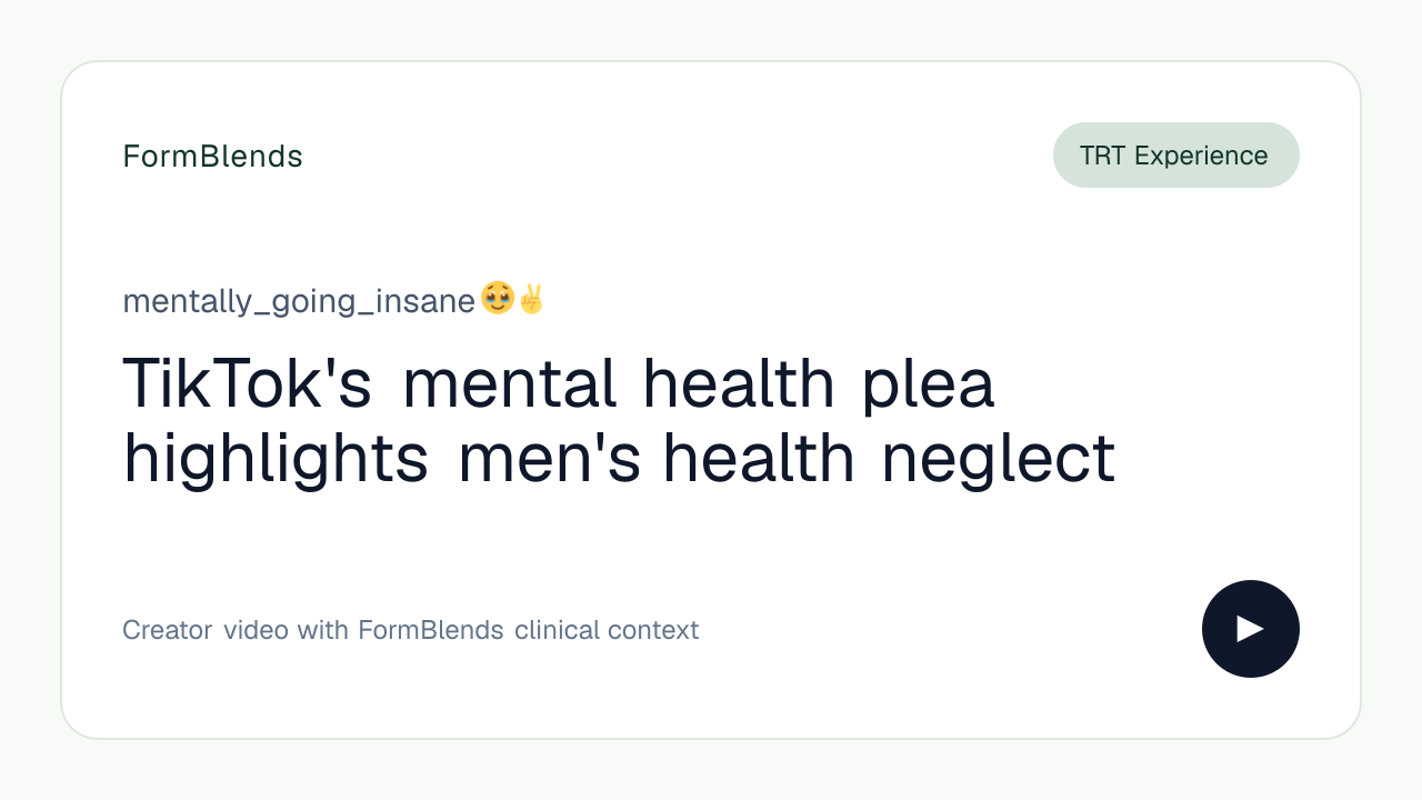 TikTok's mental health plea highlights men's health neglect