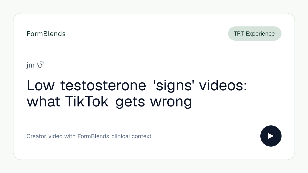 Low testosterone 'signs' videos: what TikTok gets wrong