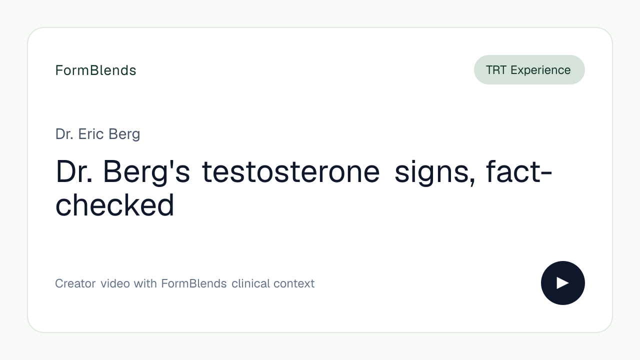 Dr. Berg's testosterone signs, fact-checked