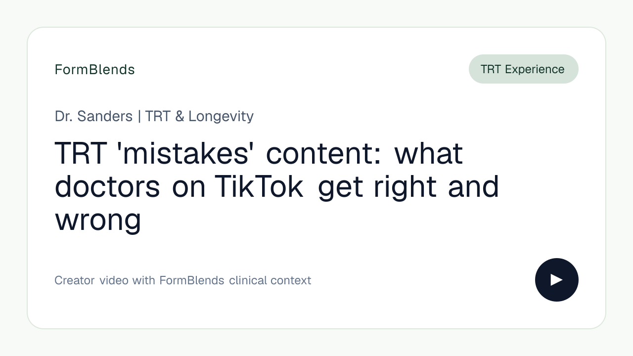 TRT 'mistakes' content: what doctors on TikTok get right and wrong