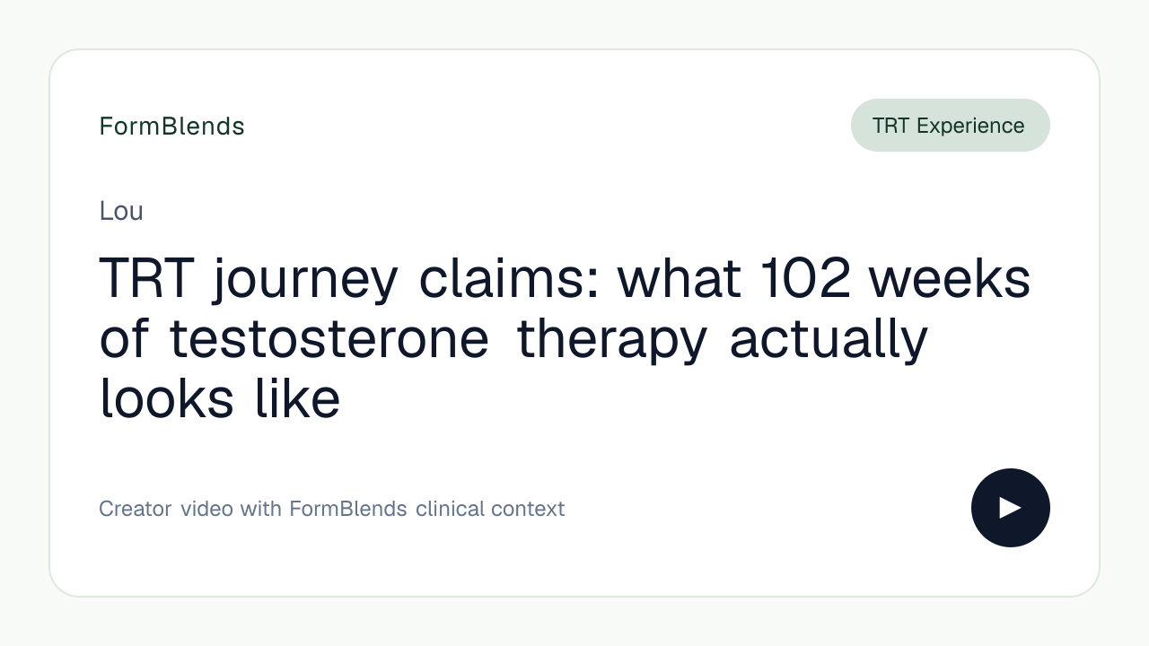 TRT journey claims: what 102 weeks of testosterone therapy actually looks like