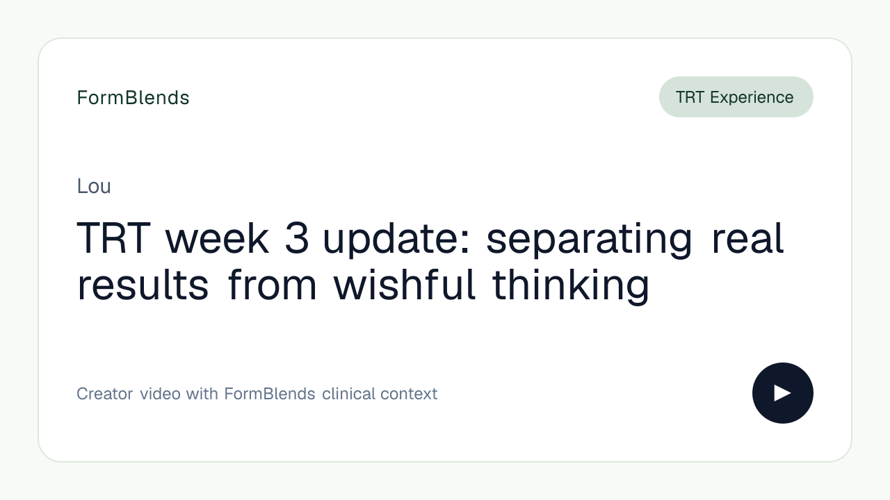 TRT week 3 update: separating real results from wishful thinking