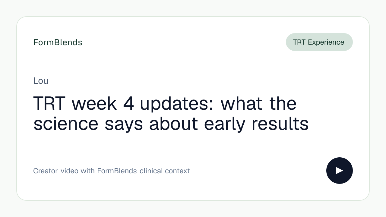 TRT week 4 updates: what the science says about early results