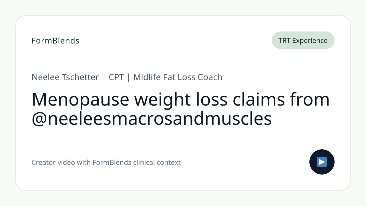 Menopause weight loss claims from @neeleesmacrosandmuscles
