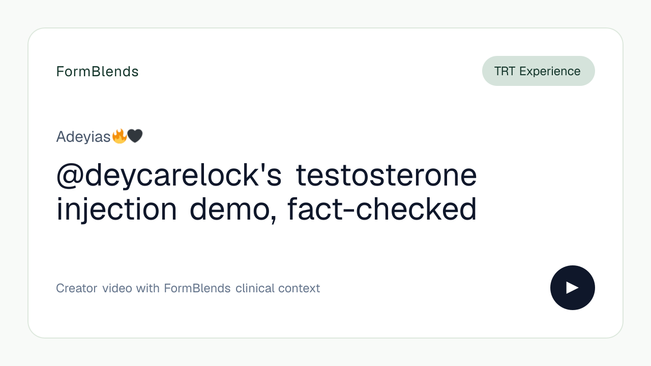@deycarelock's testosterone injection demo, fact-checked