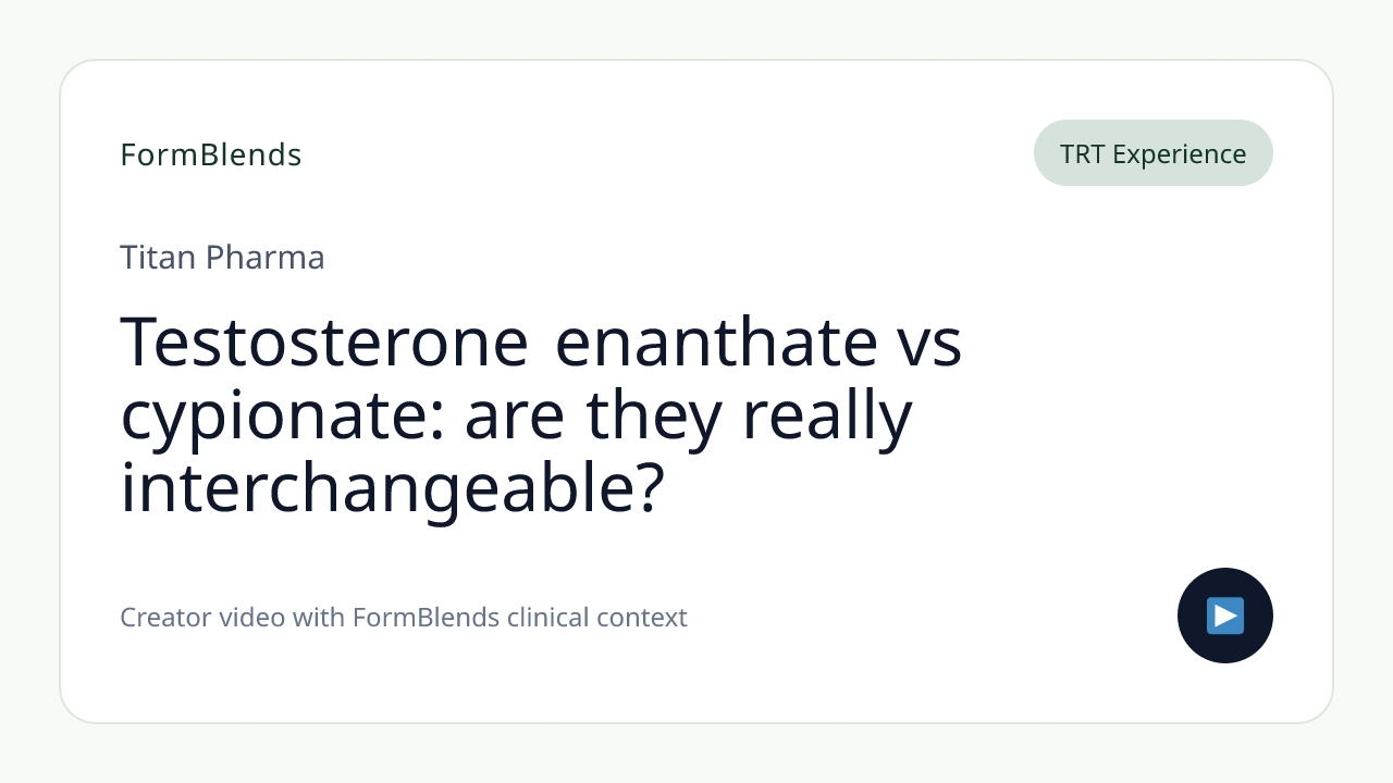 Testosterone enanthate vs cypionate: are they really interchangeable?