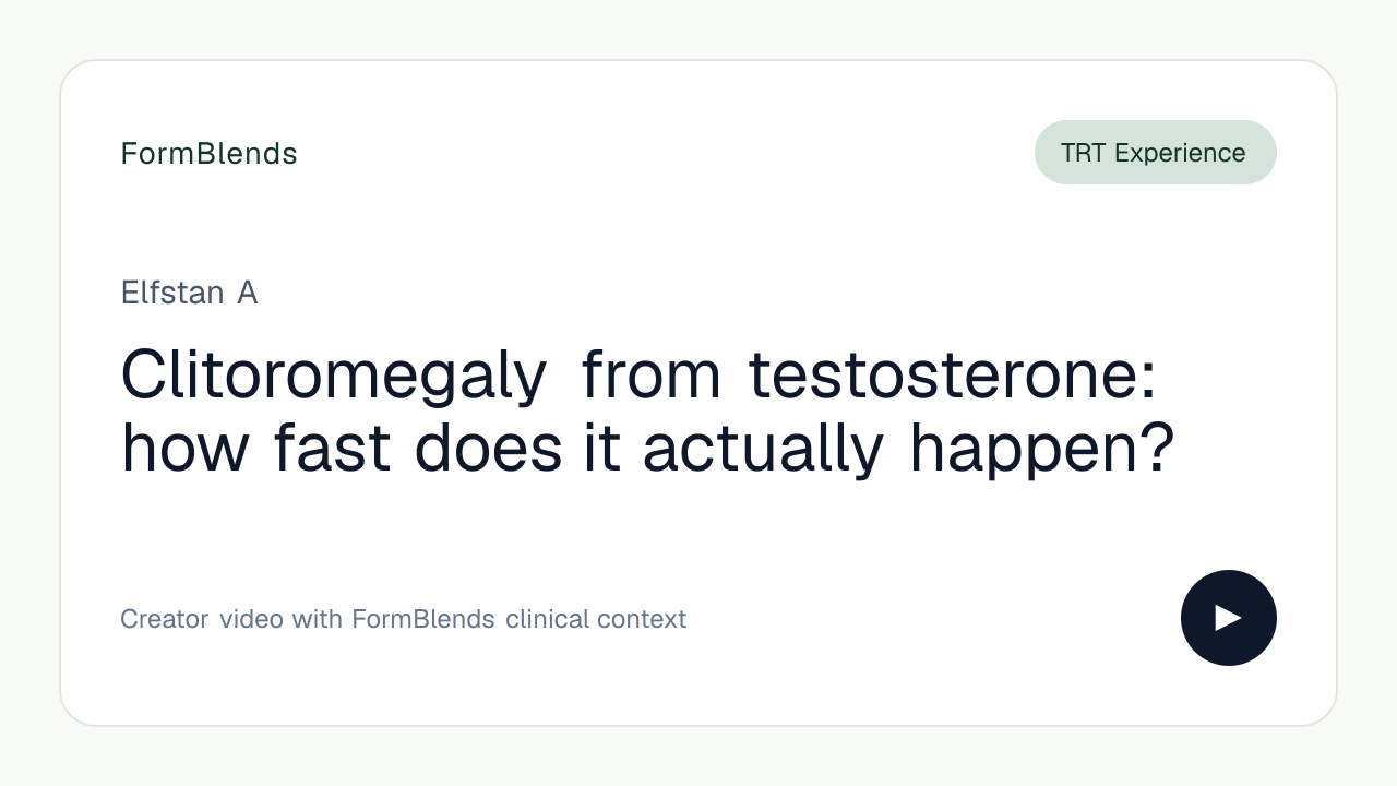 Clitoromegaly from testosterone: how fast does it actually happen?