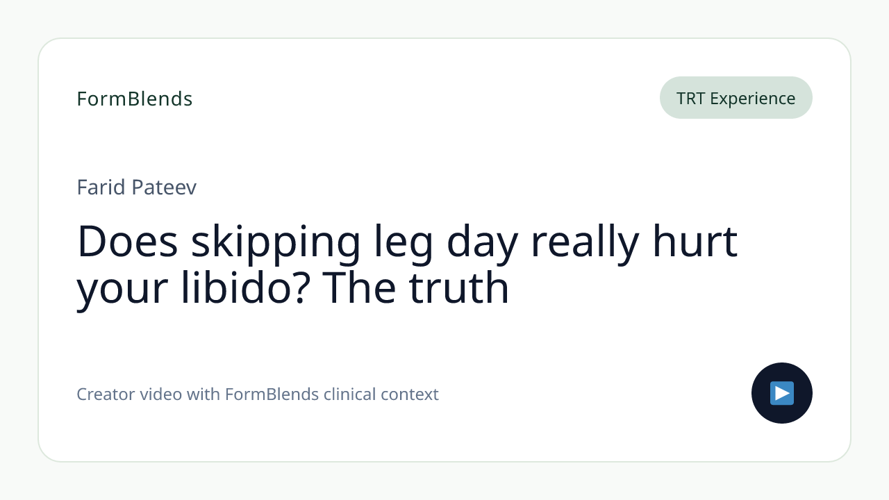 Does skipping leg day really hurt your libido? The truth