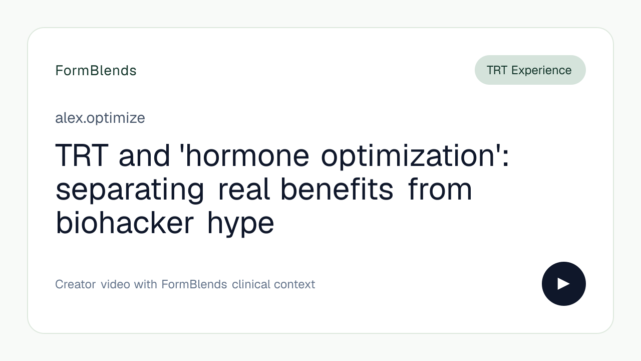 TRT and 'hormone optimization': separating real benefits from biohacker hype