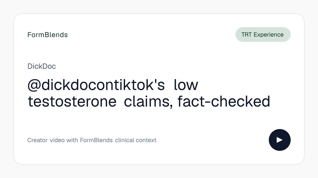 @dickdocontiktok's low testosterone claims, fact-checked