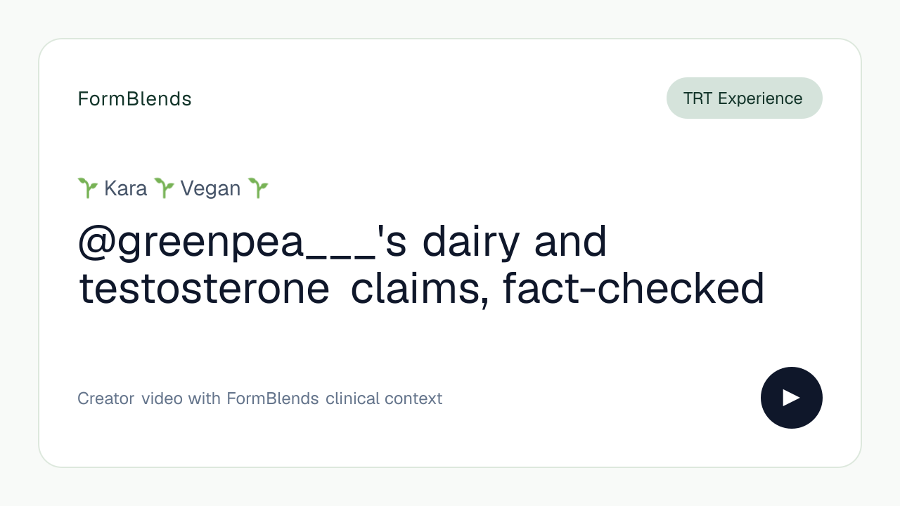 @greenpea___'s dairy and testosterone claims, fact-checked