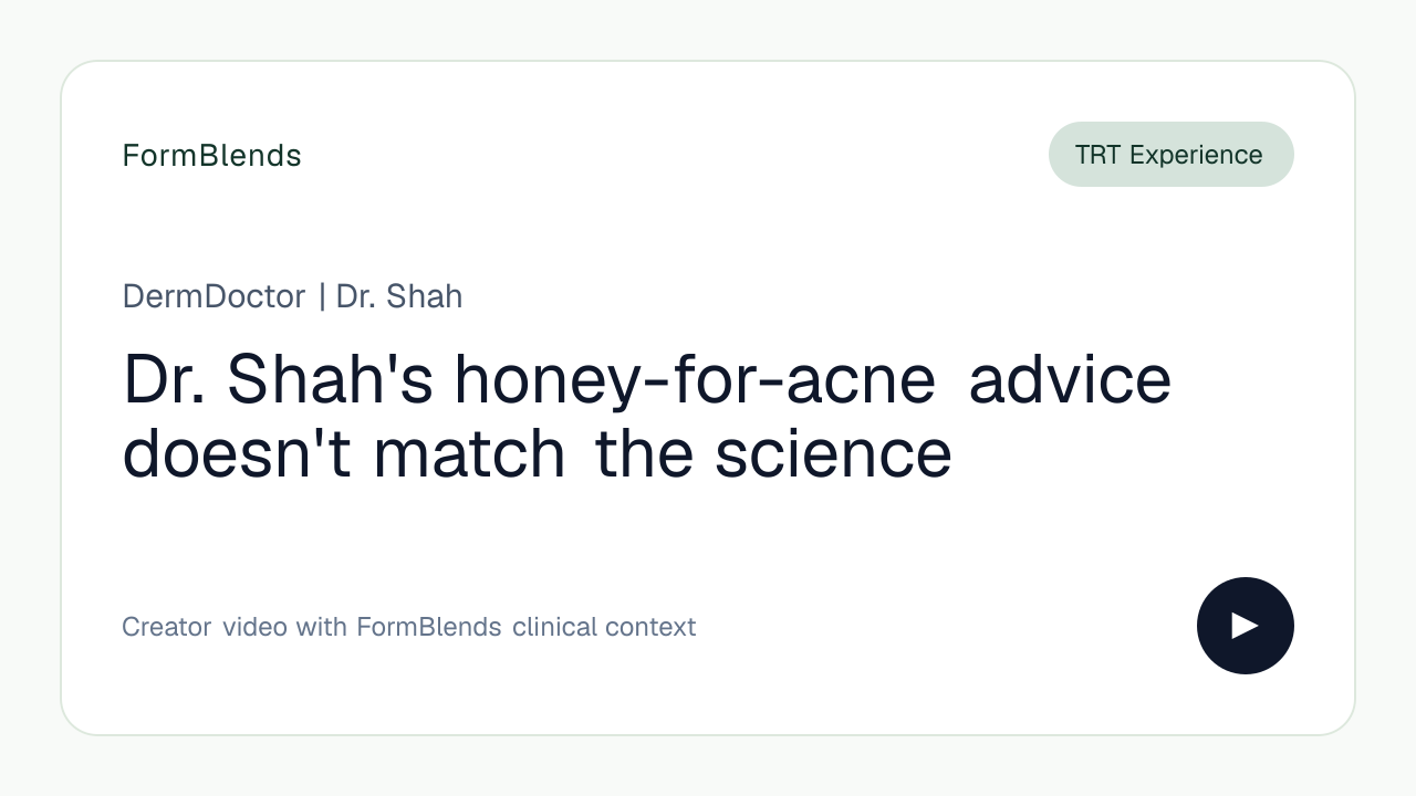 Dr. Shah's honey-for-acne advice doesn't match the science