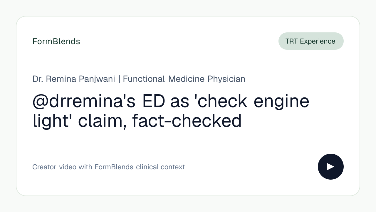 @drremina's ED as 'check engine light' claim, fact-checked