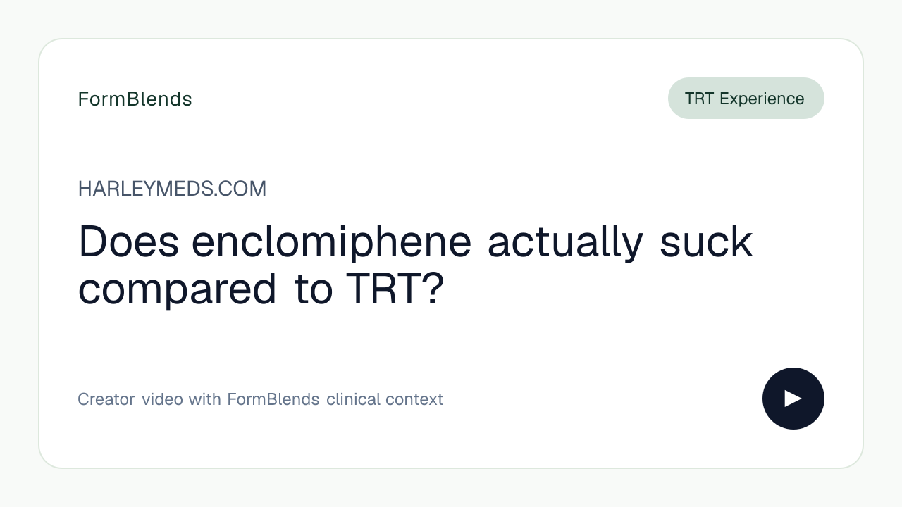 Does enclomiphene actually suck compared to TRT?