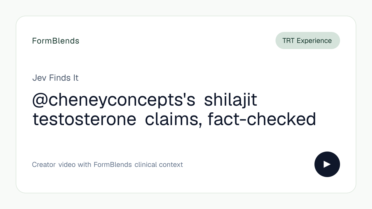 @cheneyconcepts's shilajit testosterone claims, fact-checked
