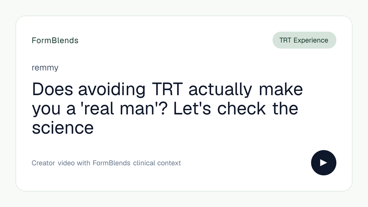 Does avoiding TRT actually make you a 'real man'? Let's check the science