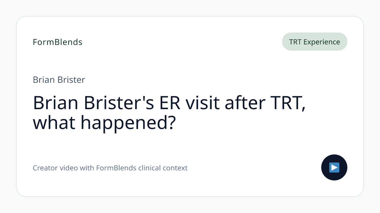Brian Brister's ER visit after TRT, what happened?