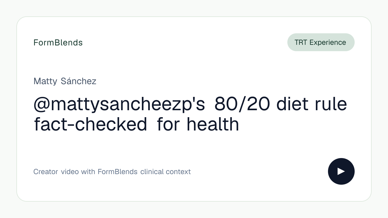@mattysancheezp's 80/20 diet rule fact-checked for health