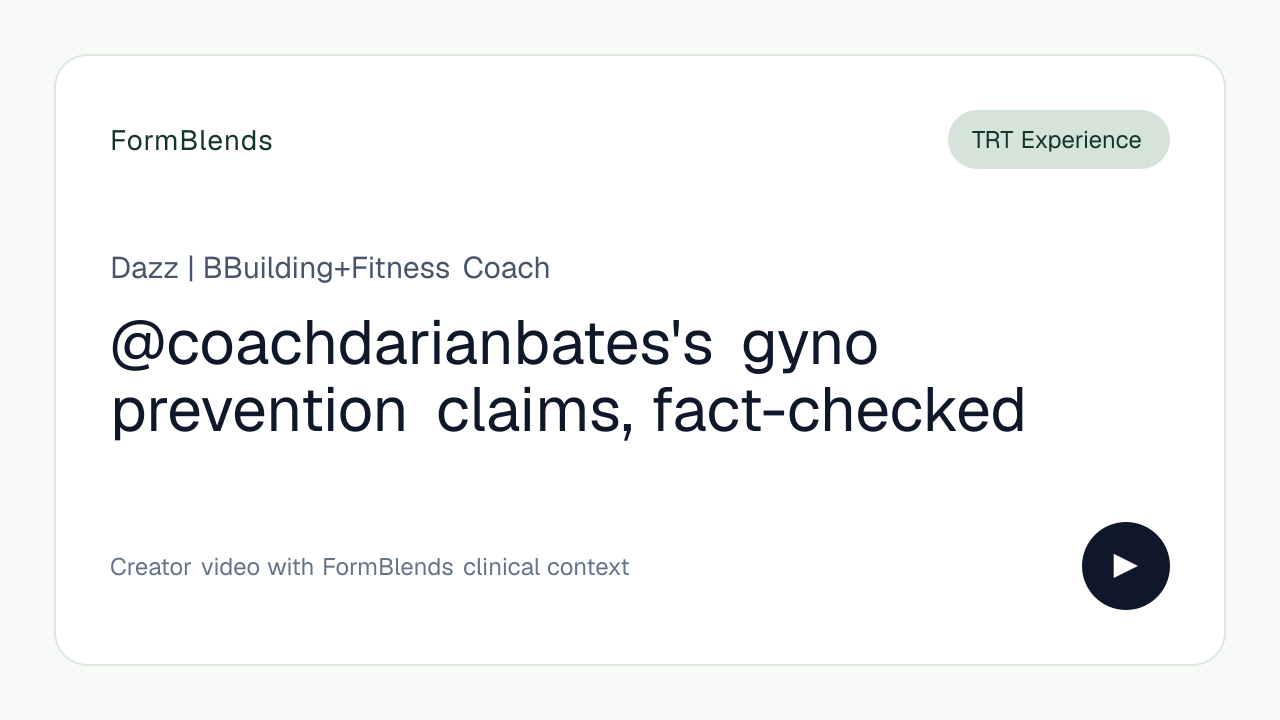 @coachdarianbates's gyno prevention claims, fact-checked