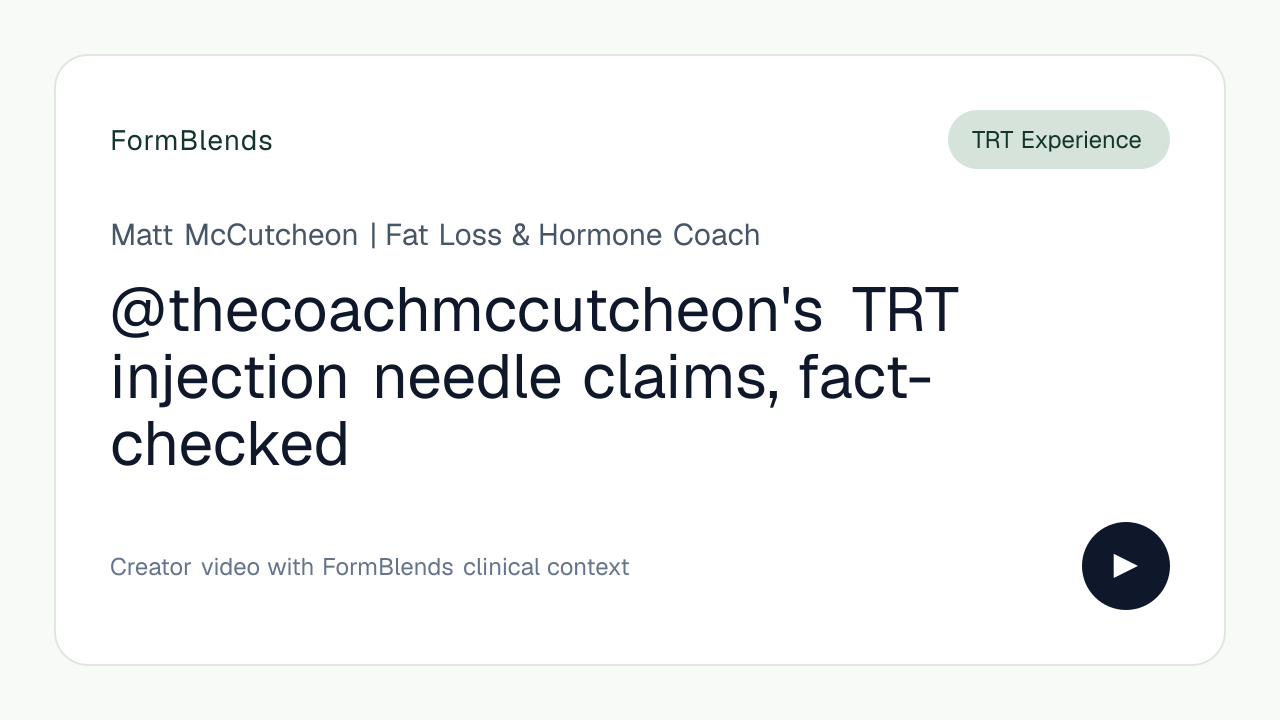 @thecoachmccutcheon's TRT injection needle claims, fact-checked