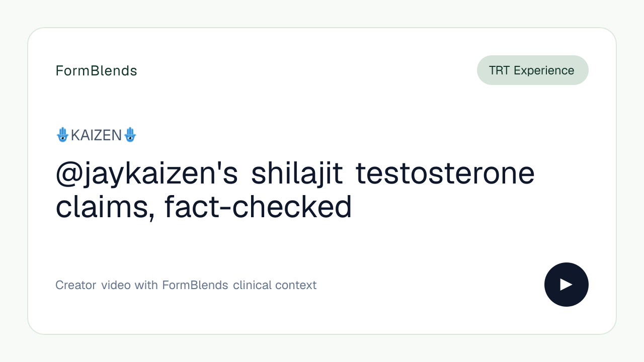 @jaykaizen's shilajit testosterone claims, fact-checked