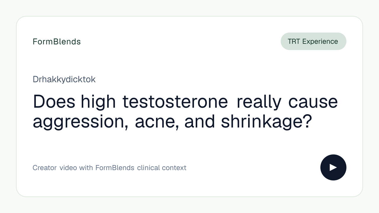 Does high testosterone really cause aggression, acne, and shrinkage?