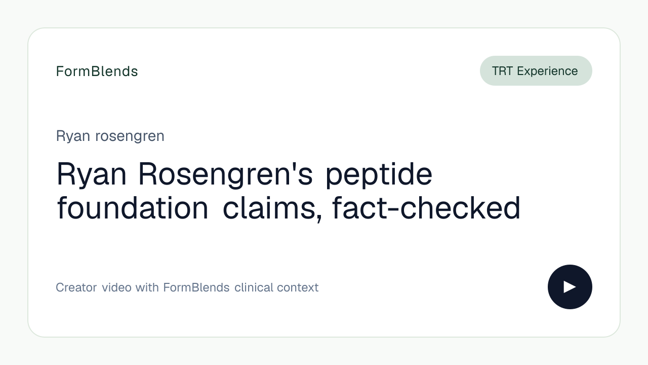 Ryan Rosengren's peptide foundation claims, fact-checked
