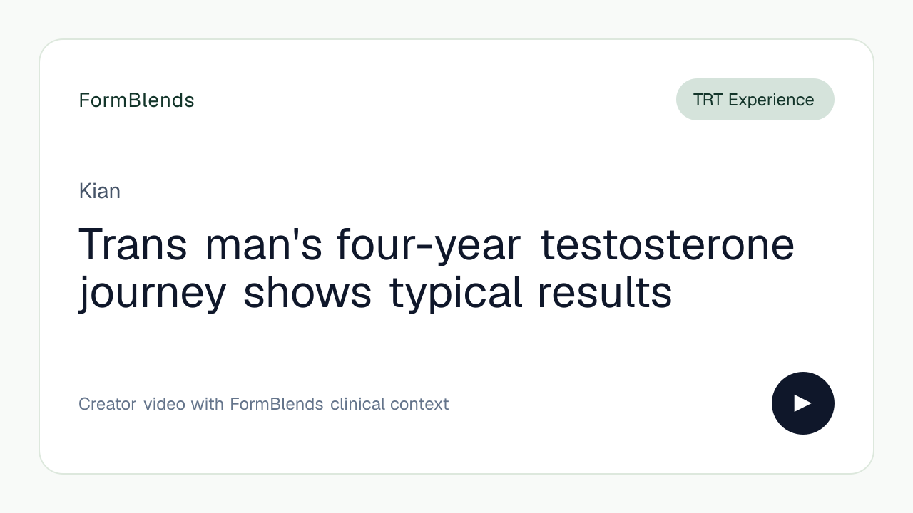 Trans man's four-year testosterone journey shows typical results