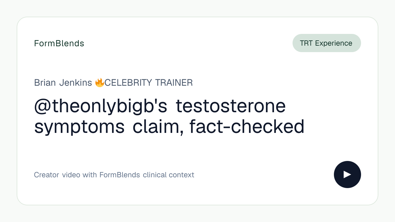 @theonlybigb's testosterone symptoms claim, fact-checked