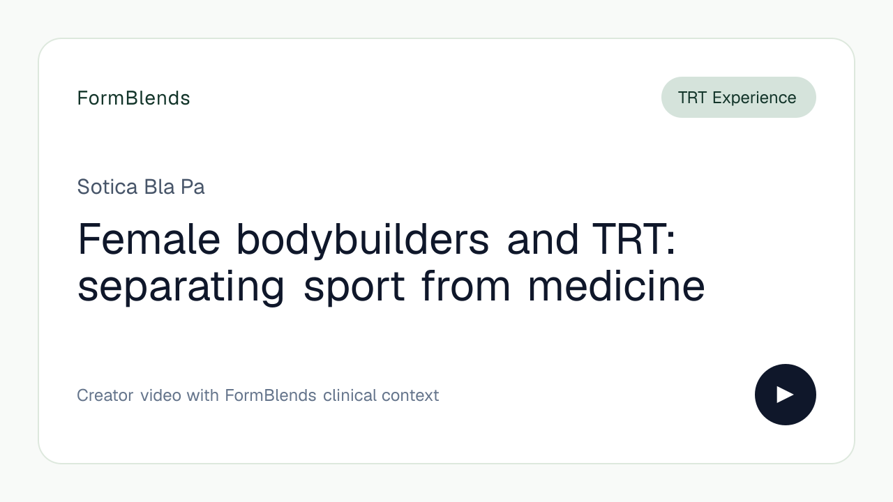 Female bodybuilders and TRT: separating sport from medicine