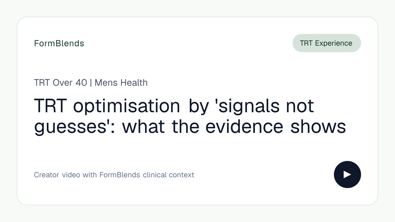 TRT optimisation by 'signals not guesses': what the evidence shows