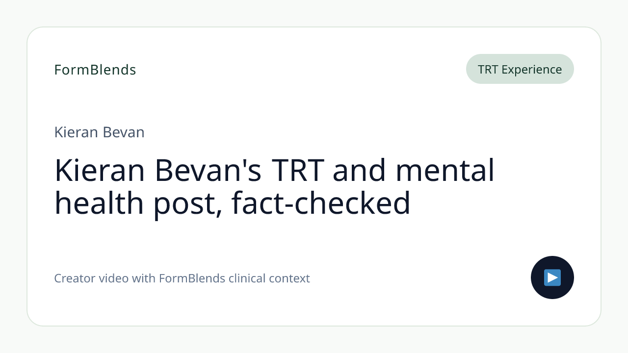 Kieran Bevan's TRT and mental health post, fact-checked