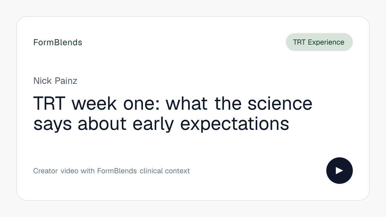 TRT week one: what the science says about early expectations