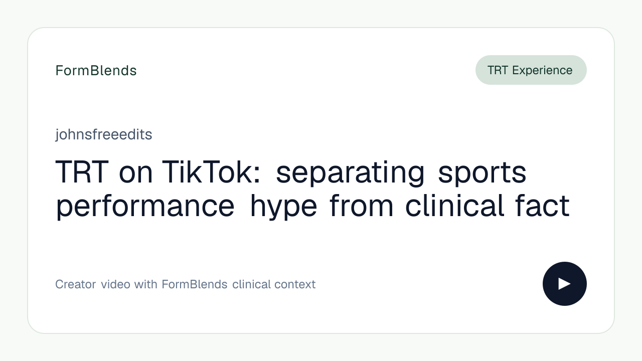 TRT on TikTok: separating sports performance hype from clinical fact