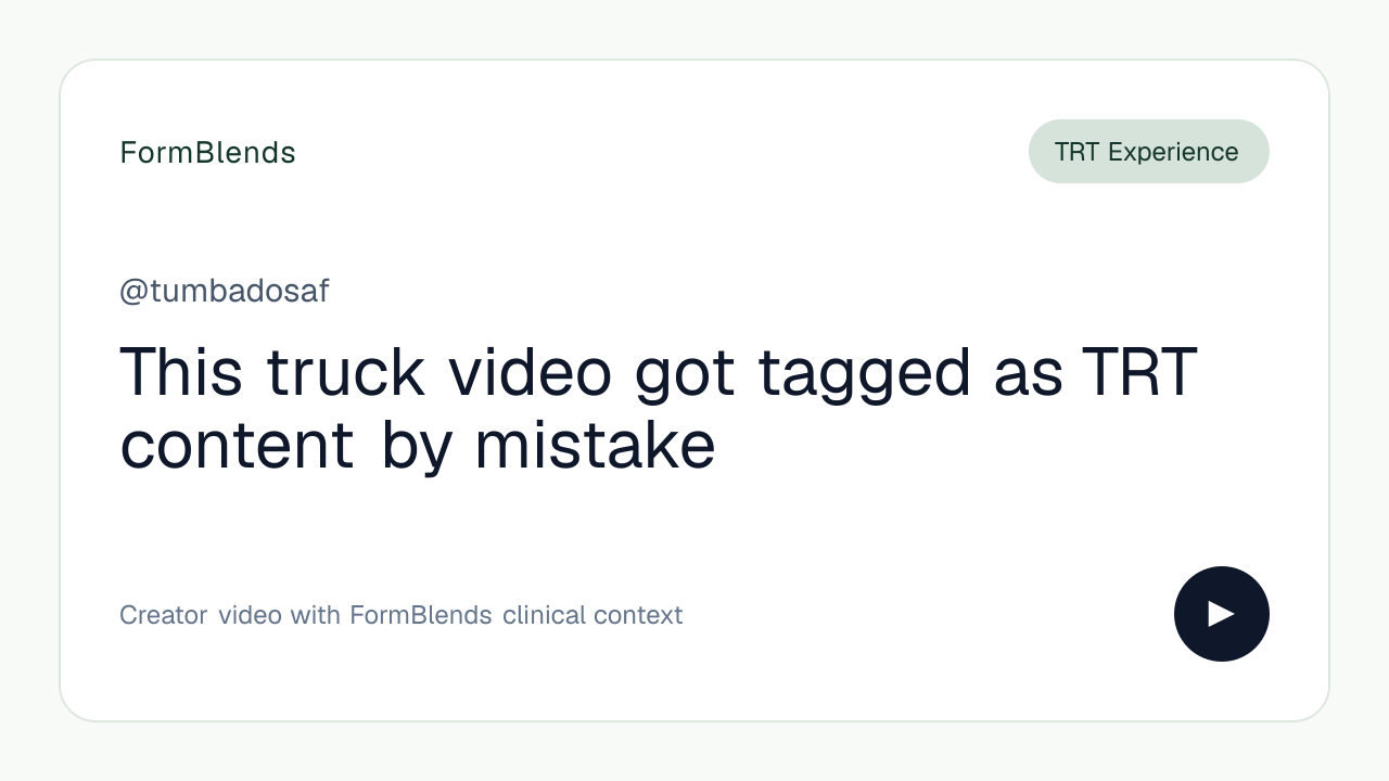 This truck video got tagged as TRT content by mistake