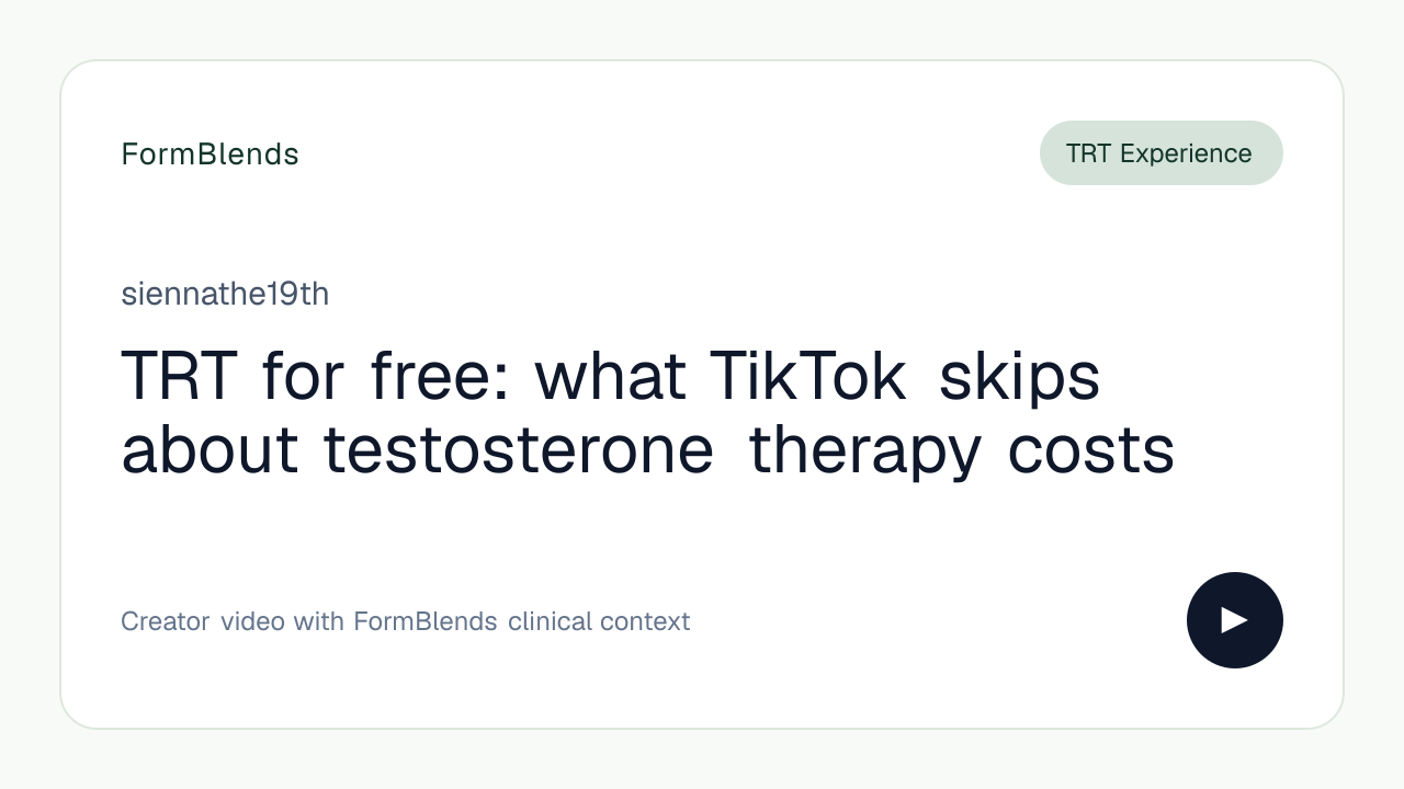 TRT for free: what TikTok skips about testosterone therapy costs