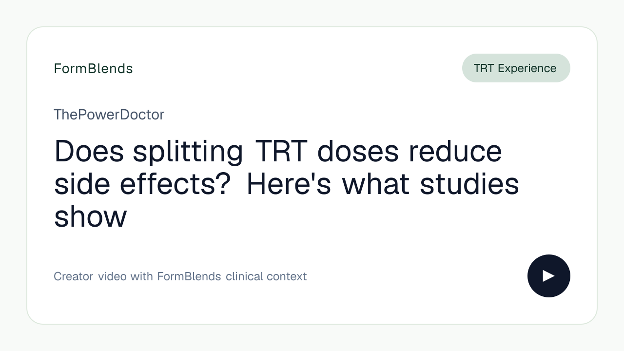 Does splitting TRT doses reduce side effects? Here's what studies show