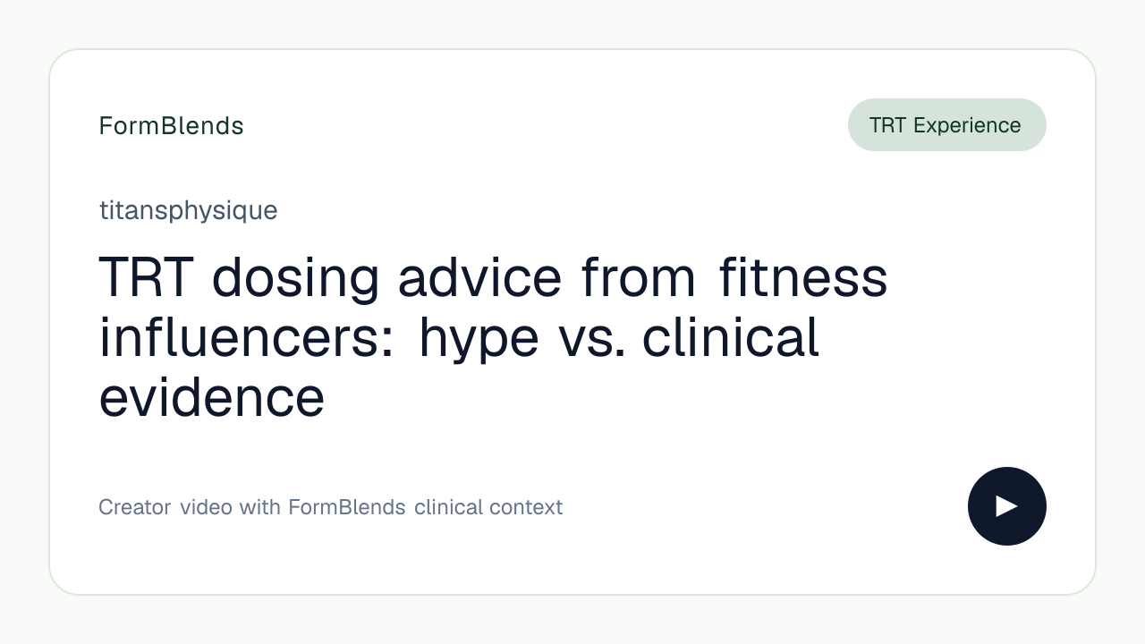 TRT dosing advice from fitness influencers: hype vs. clinical evidence